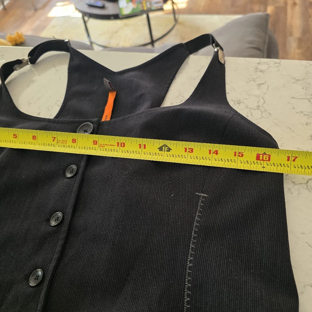 Womens Cop. Copine Vest Shirt Size 42  Futuristic Avant Garde Black, Gray Pinstr - Picture 8 of 12